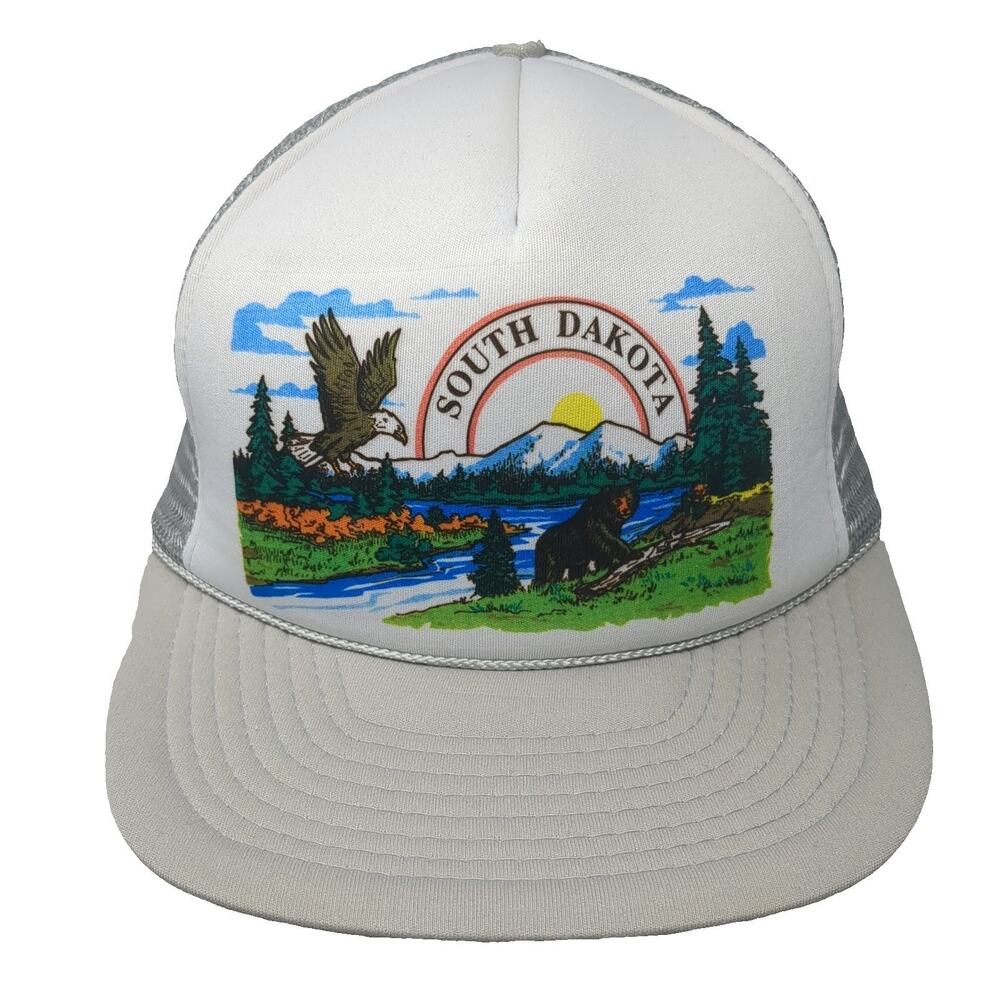 Winner South Dakota Trucker Hat Gray One Size Mesh Back Foam Front Snapback